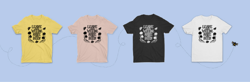 ashley peterson design leave the weeds save the bees t shirt design