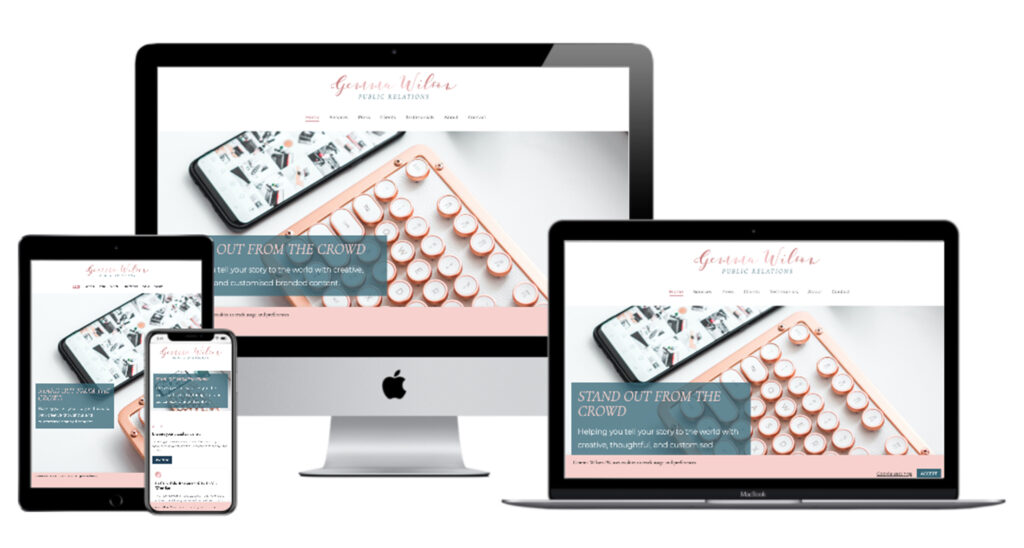 gemma wilson pr - website layout